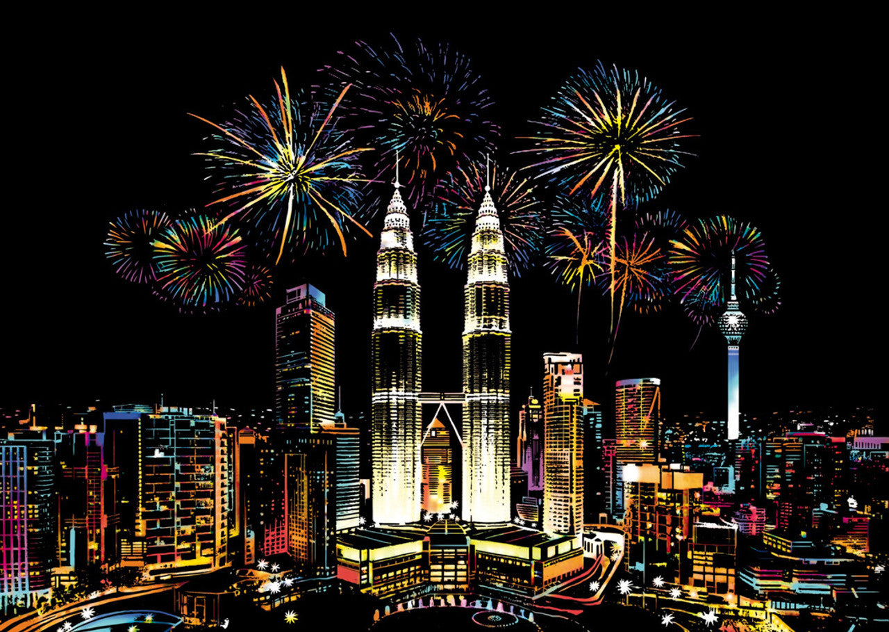 Petronas Towers, Malaysia – Scratch Art